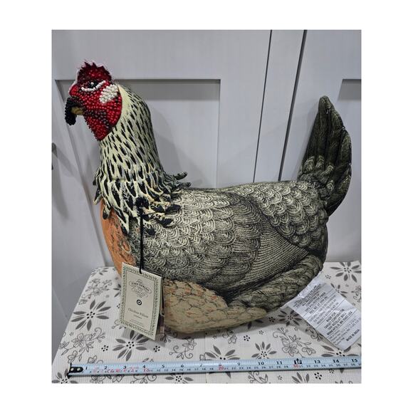 NWT John Derian for Target Chicken Pillow – Beaded Decorative Accent - Picture 4 of 15